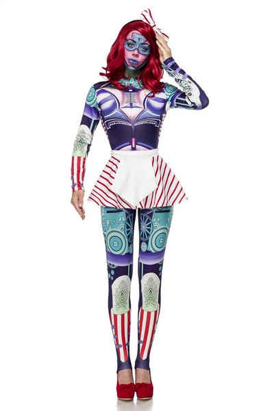 Mask Paradise Clown-Kostüm Mask Paradise Robot Waitress (Komplettset), multi, Größe L