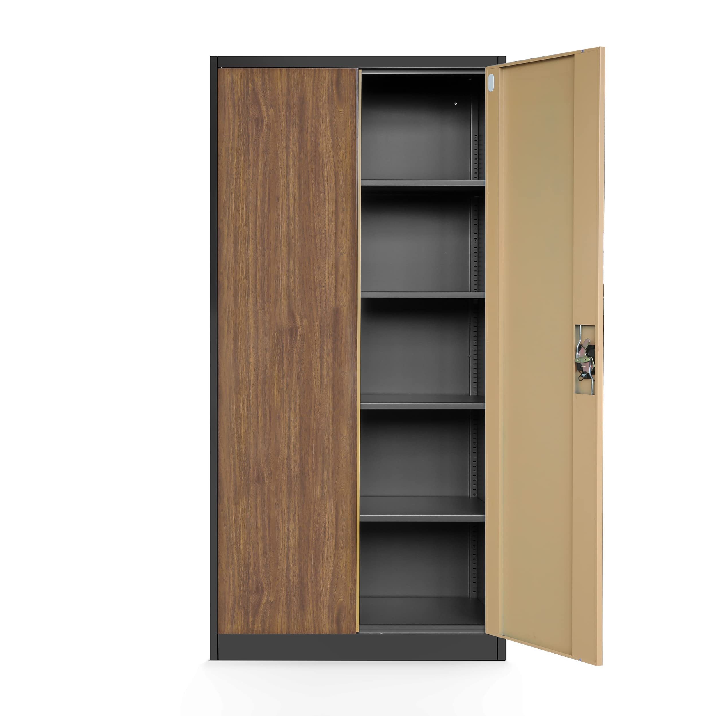 Jan Nowak Aktenschrank Metall Büroschrank abschließbar 90 cm JAN H 4 Böden Stahl (Kaltwalzstahl 0,6 mm Wandmontage möglich PZH-zertifiziert) Ordnerschrank 50 Ordner Schloss 2 Schlüssel robust 14 Farben
