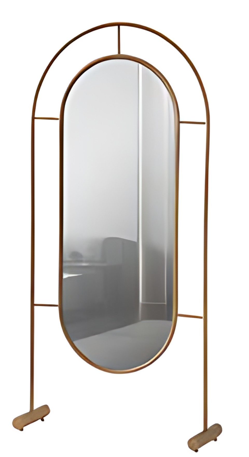 Xlmoebel Standspiegel XLMOEBEL Standspiegel aus Edelstahl in Braun, elegant und funktional, Made in Europa