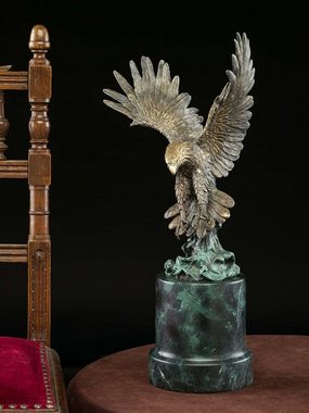 Aubaho Skulptur Bronzeskulptur Adler Greifvogel Bronze Figur Skulptur 48cm im Antik-St