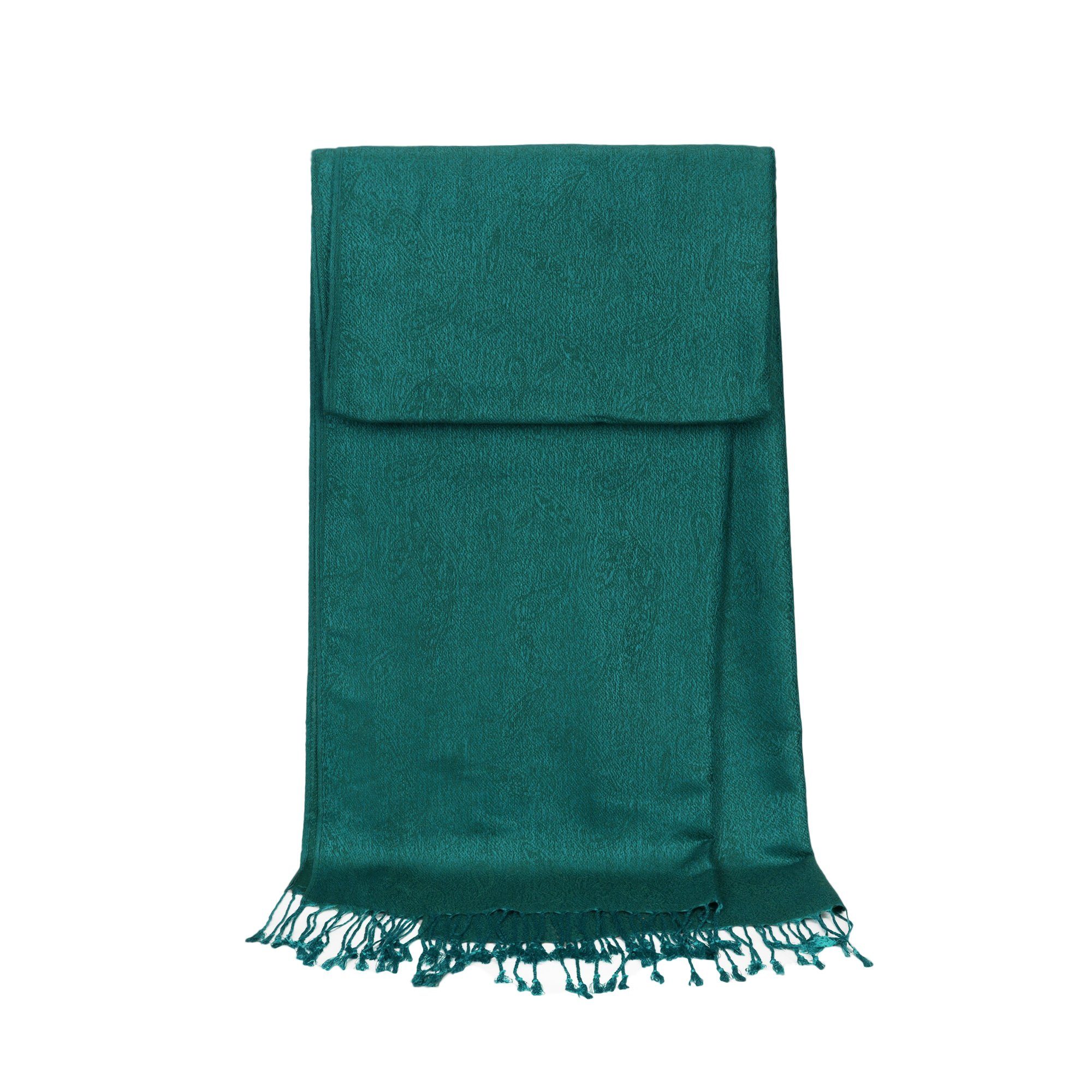 Modeschal Fransen Schal, grün ZEBRO