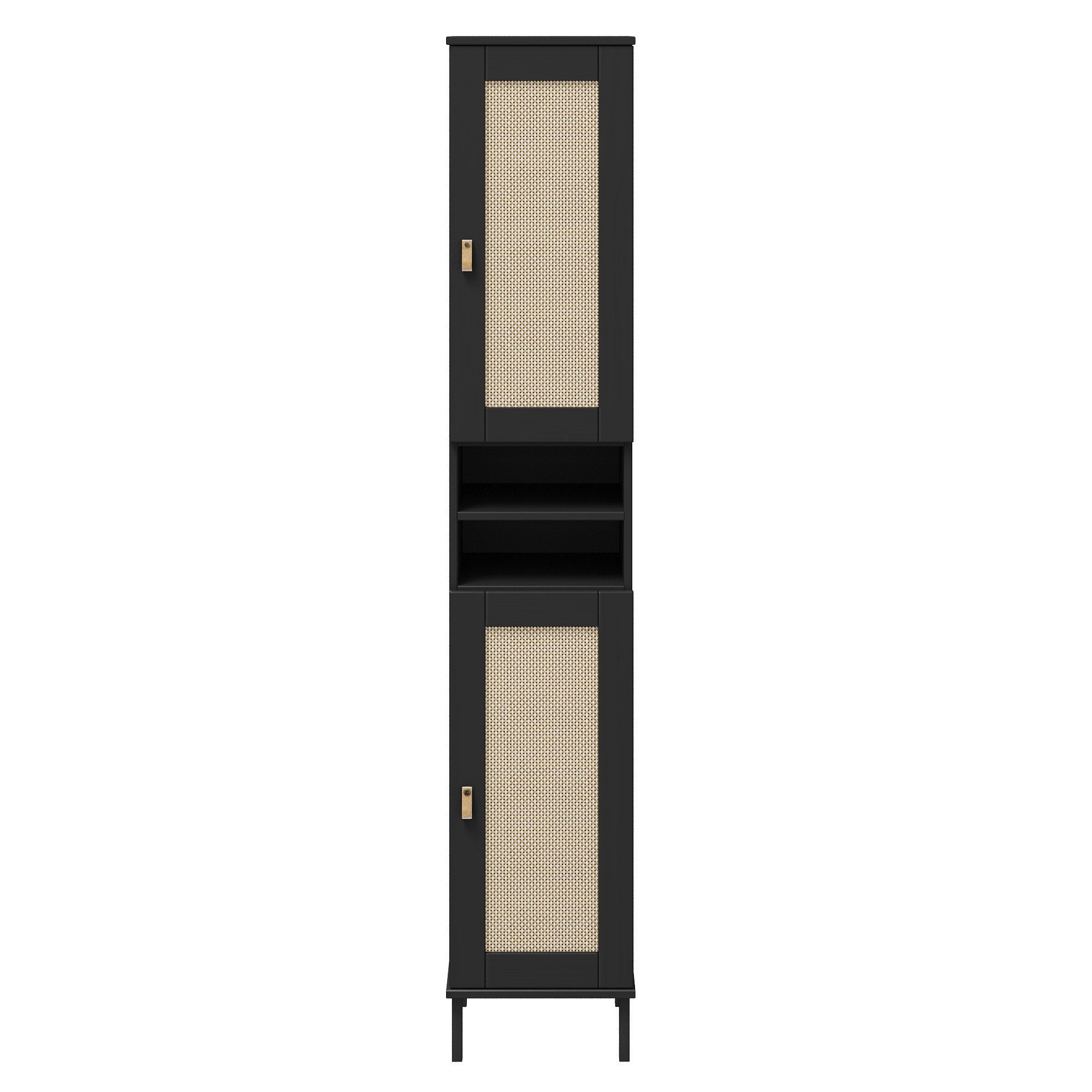 massiv Woodroom schwarz cm Kiefer 35x190x32 lackiert, BxHxT Regal Valencia,
