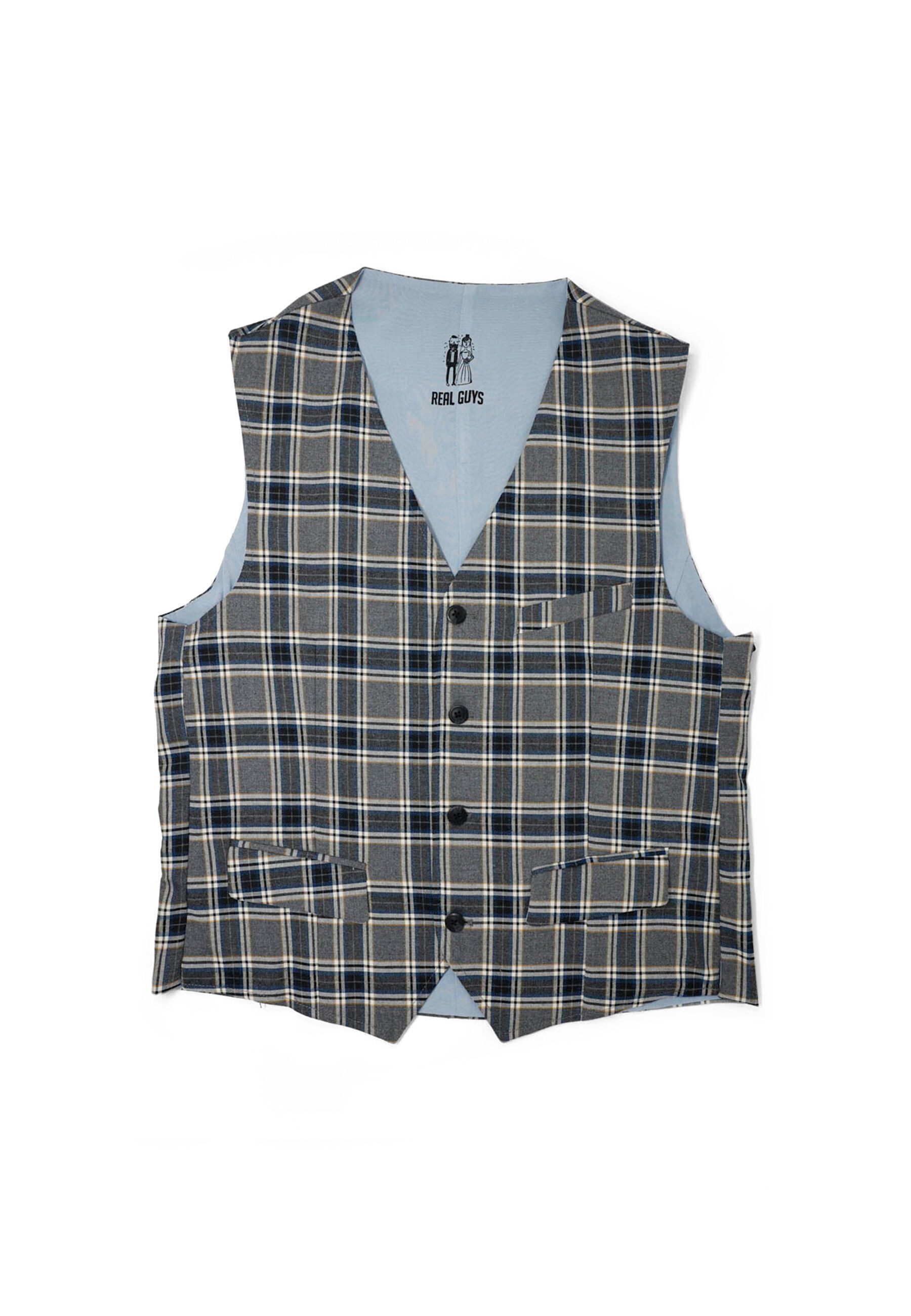 REAL GUYS by J.PLOENES Karoweste (3-tlg) Set mit Weste mit passender Schleife und Einstecktuch