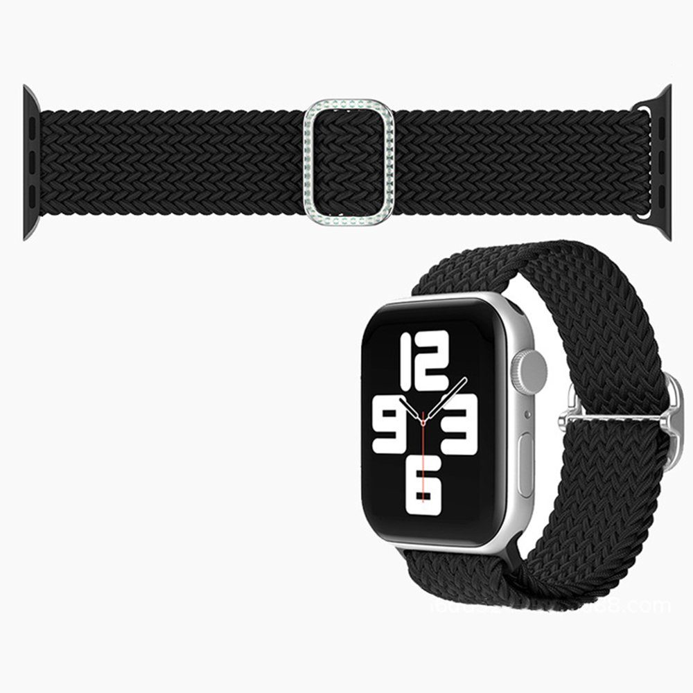 Nylon Uhrenarmband mit Armband Apple Kompatibel GelldG Watch, Geflochtenes Armband schwarz