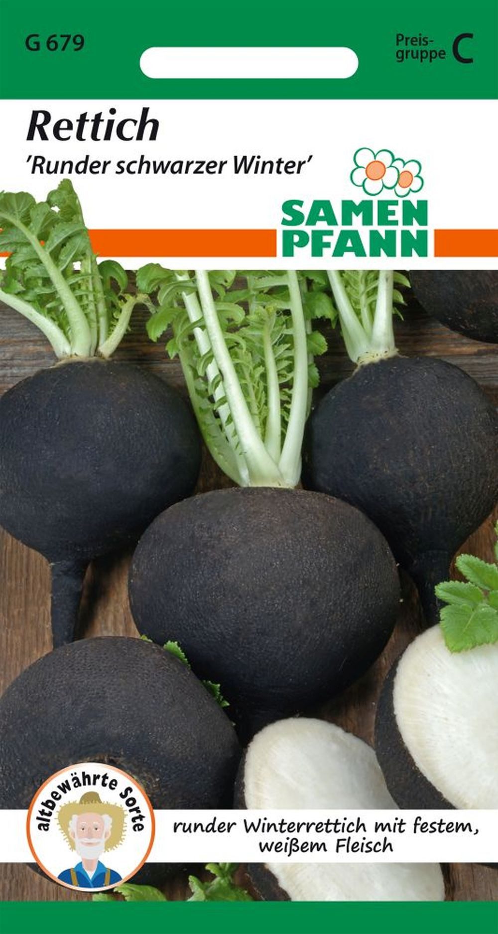 SAMEN PFANN Gemüsesamen Rettich, Runder schwarzer Winter - Rettich-Samen Saatgut Samen, Raphanus sativus