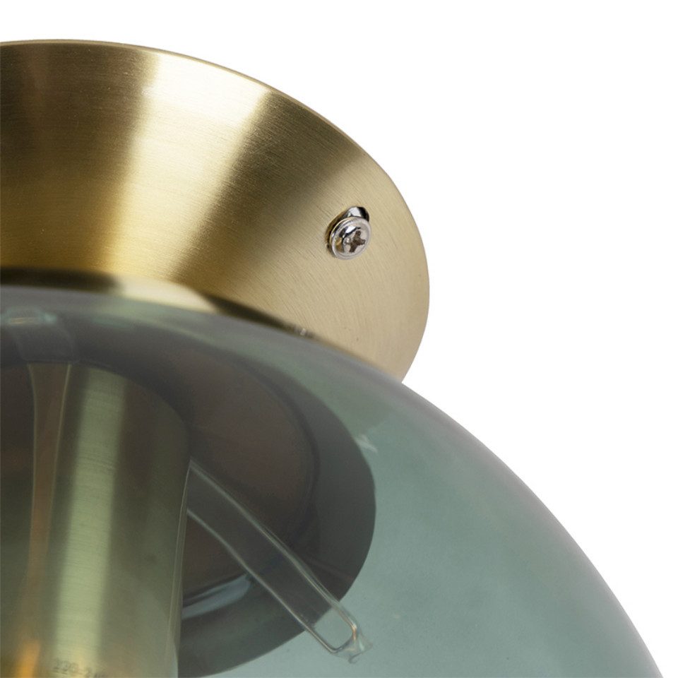 Qazqa Deckenleuchte Pallon, ohne Leuchtmittel, E27, Grün, Art Deco, Glas, 1 günstig online kaufen