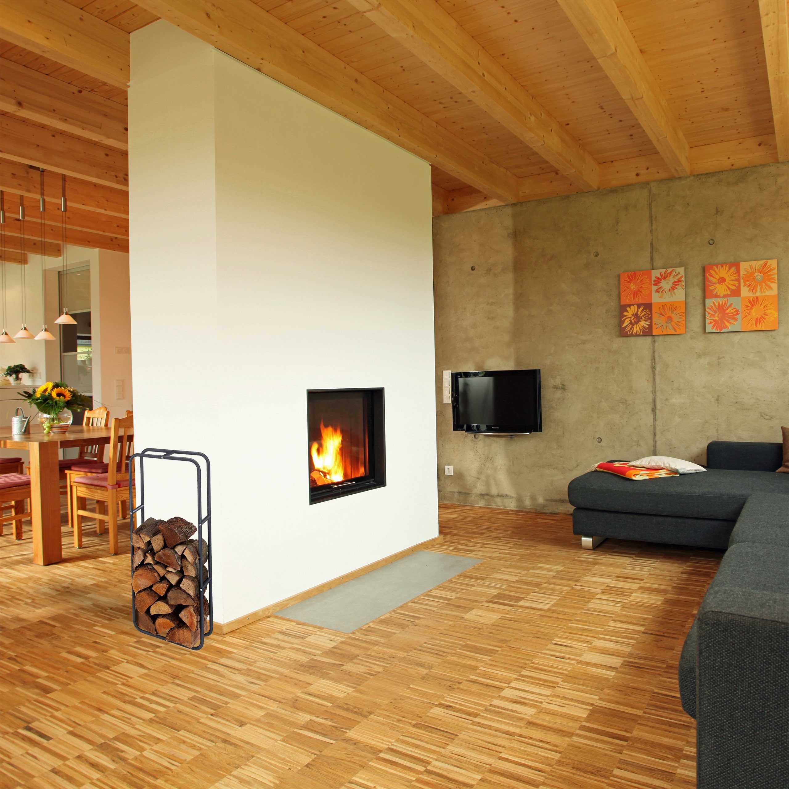 relaxdays Kaminholzregal aus Metall, BxTxH:40x25x100 cm, günstig online kaufen