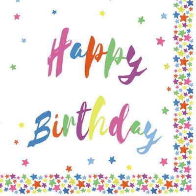 Linoows Papierserviette »20 Servietten Kinderfeier, Geburtstag, Happy Birth«, Motiv Kinderfeier, Geburtstag, Happy Birthday