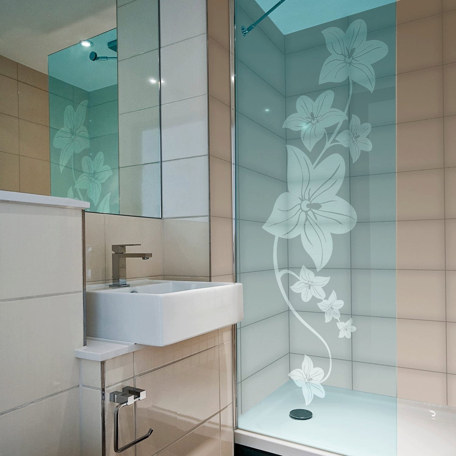 atFoliX Fensterdekoration Glasdekorfolie Hawaiiblume 3 teilig günstig online kaufen