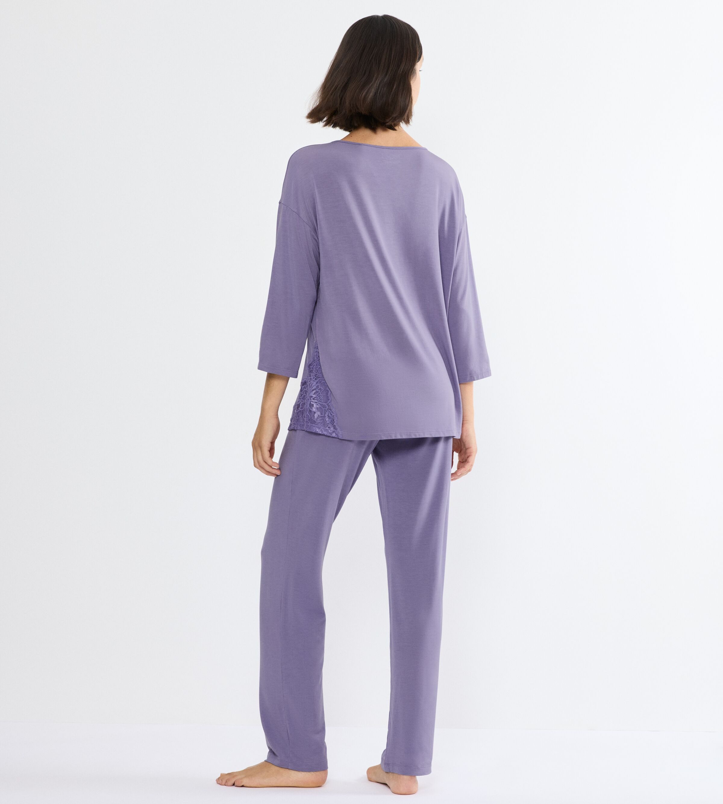 Triumph Schlafanzug Timeless Sensuality PK 3/4 Sleeves atmungsaktiv und weich, Spitze