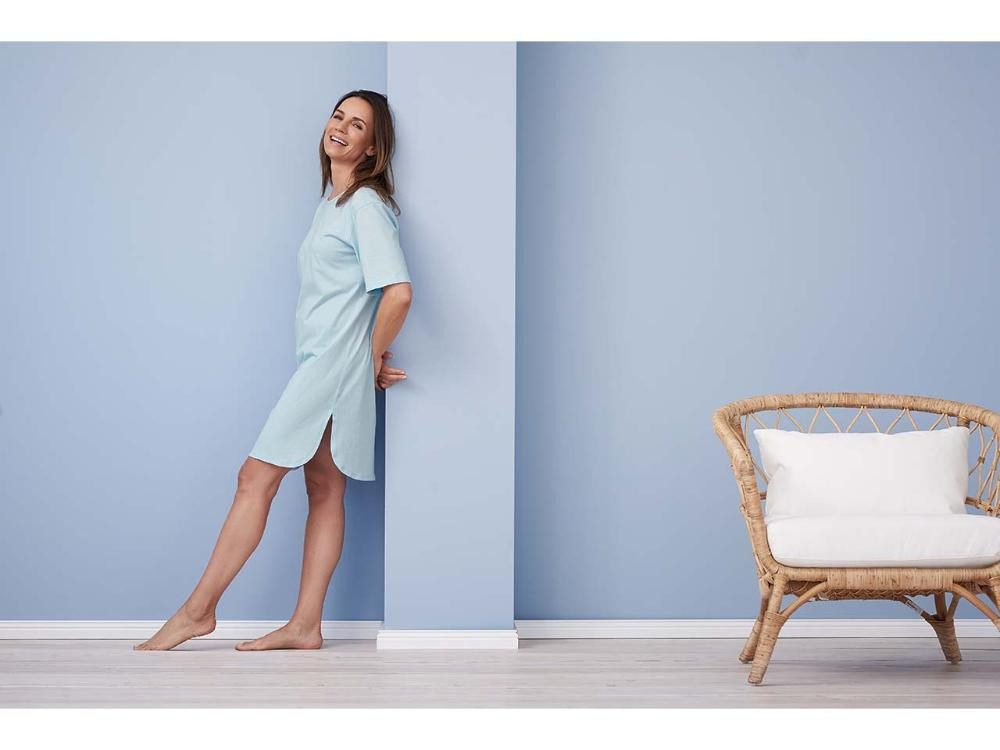 LIVING CRAFTS Pyjama Living Crafts Bio-Damen-Nachthemd 'BERIT' mit Rund