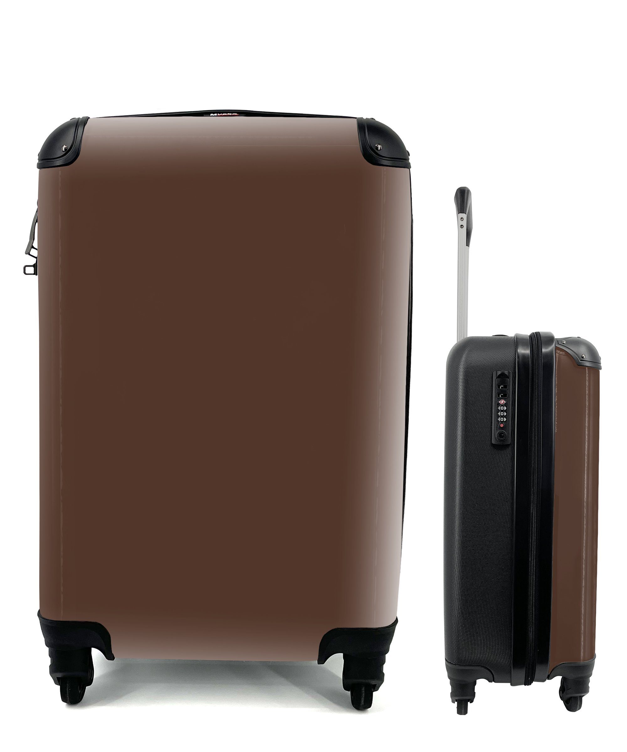 rollen, Handgepäckkoffer mit - Reisetasche - Reisekoffer für 4 Handgepäck Rollen, MuchoWow Trolley, Ferien, Farben, Dunkel Braun