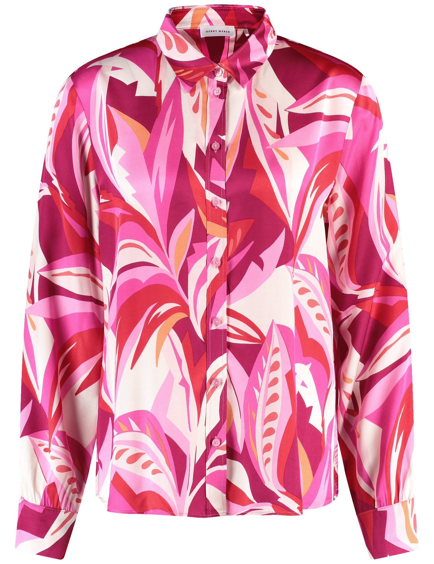 Klassische Bluse Satinierte Bluse mit floralem Dessin