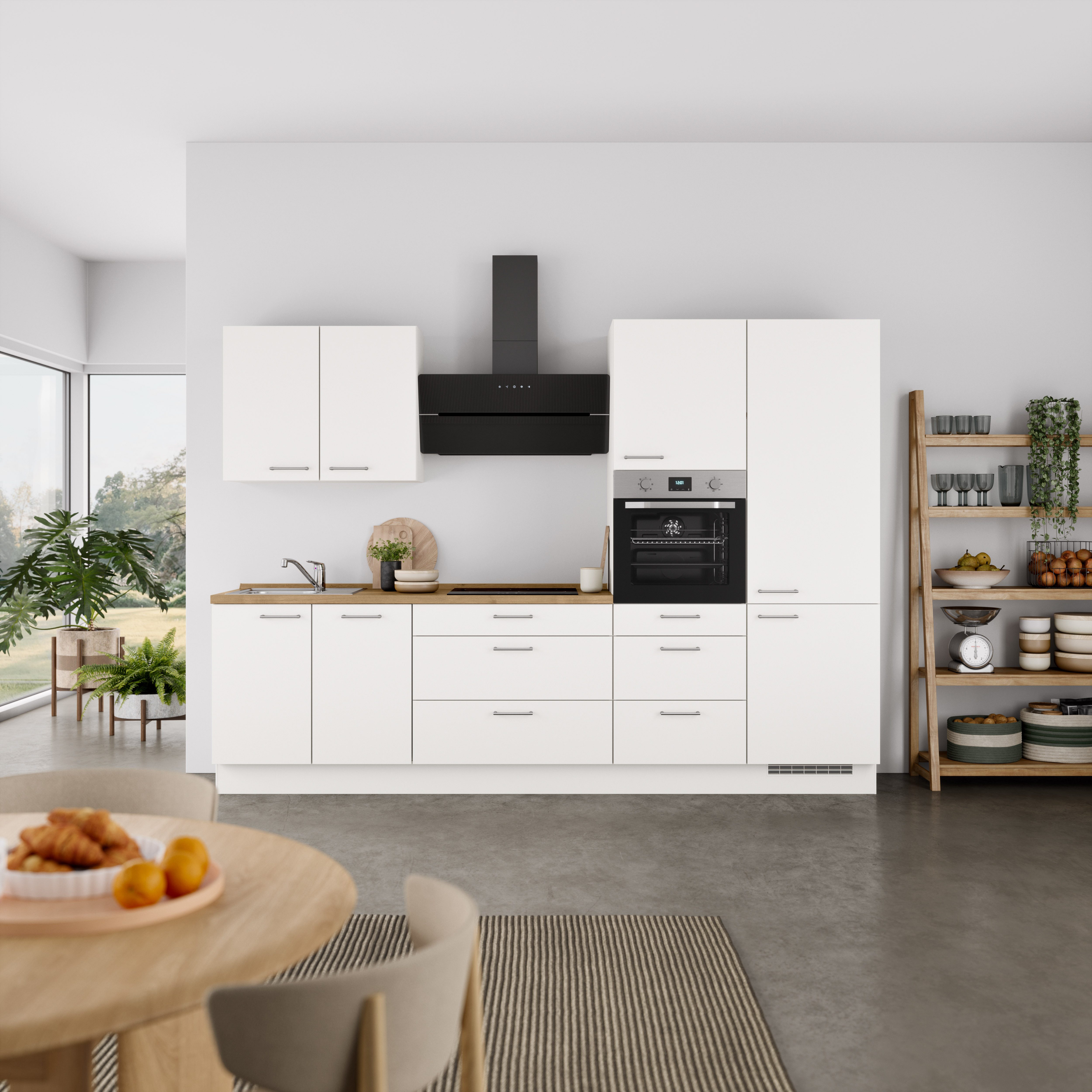 nobilia® Küchenzeile "Laser II", NEU: individuell anpassbar mit gratis Profi-Beratung, vormontiert, 300 cm breit, optional mit verschiedenen E‑Geräte-Sets