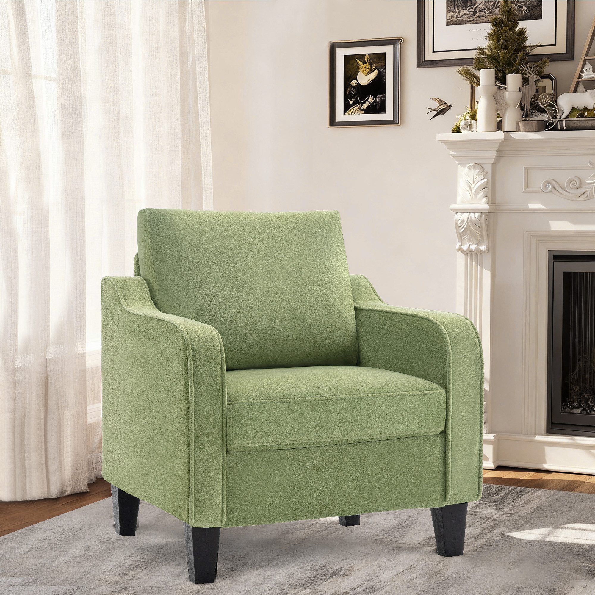 Aunekiv Sessel moderner Polstersessel, Einzelsofa, 81x76x75 cm, 150 kg Tragfähigkeit (1-St), Grauer Stoff-Sessel für Wohnzimmer, Büro oder Gästezimmer