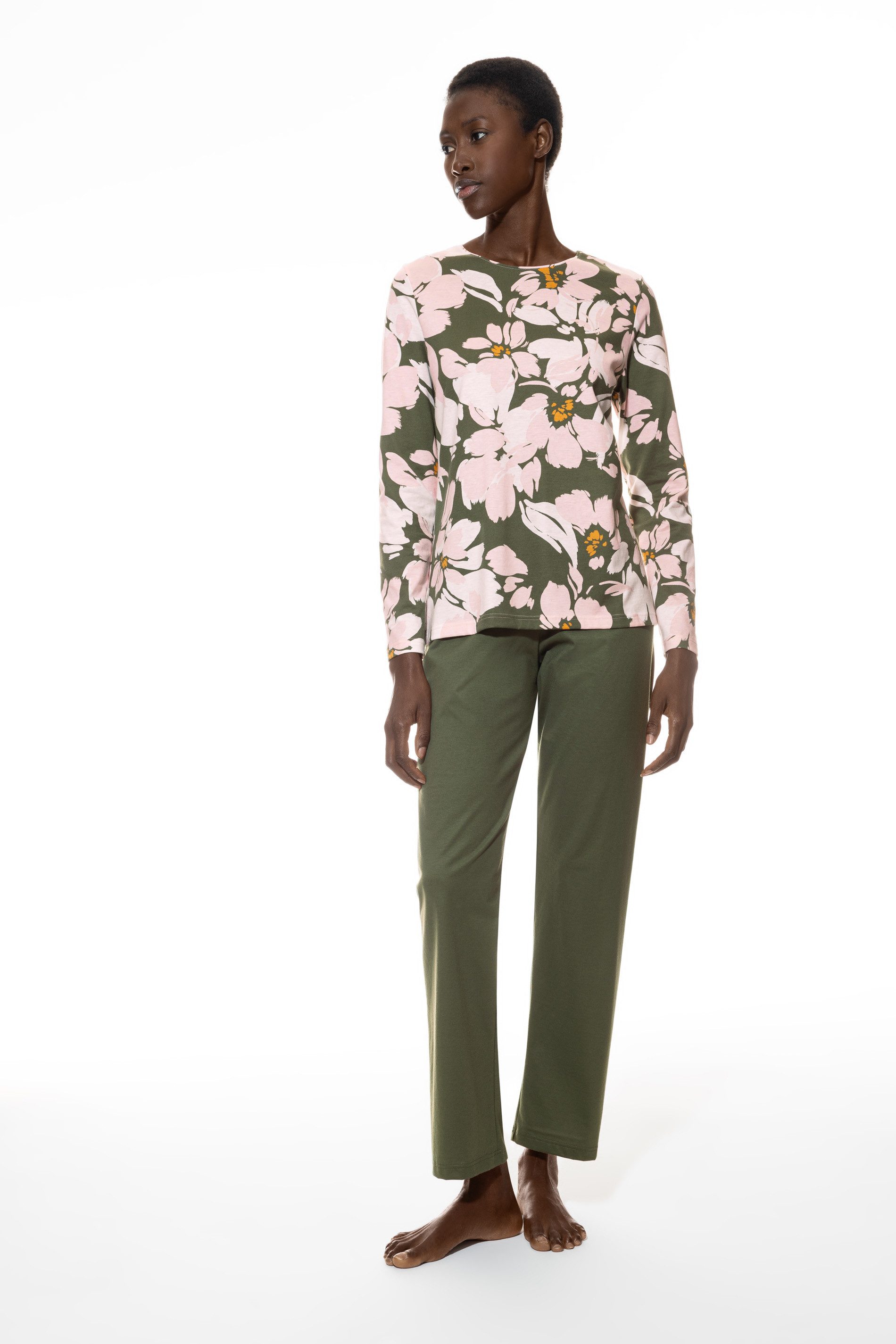 Mey Pyjama Mey Damen Langarm Pyjama 1240005 Aspen Green (1 Stück, 1 tlg., 1 Stück)