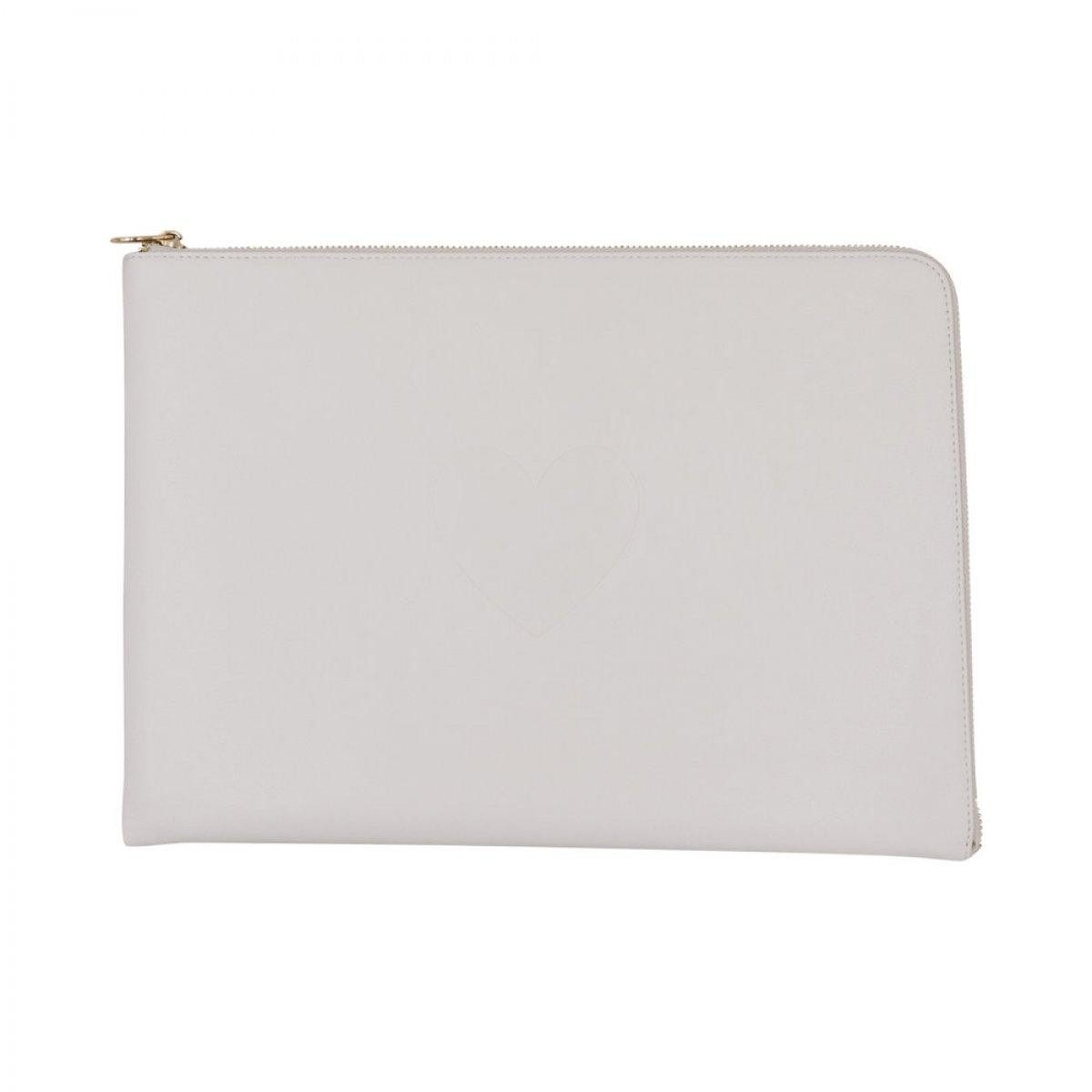 Eulenschnitt Dekoobjekt Laptoptasche Herz Creme