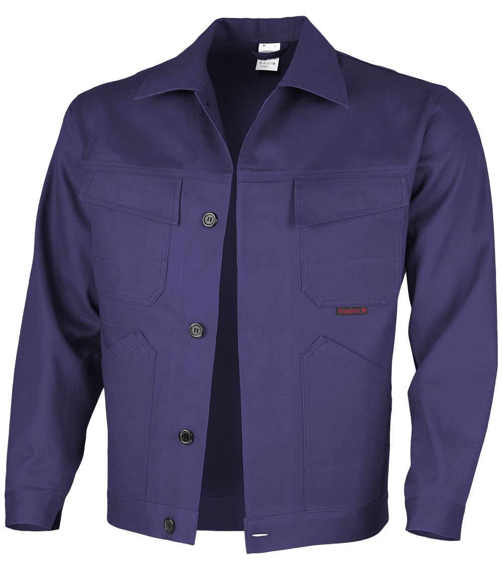 Qualitex Workwear Arbeitsjacke classical Werkstattjacke - BW 270 g - aus reiner Baumwolle (1-St) klassische Bundjacke mit 5 Taschen - Strapazierfähig - Waschbar