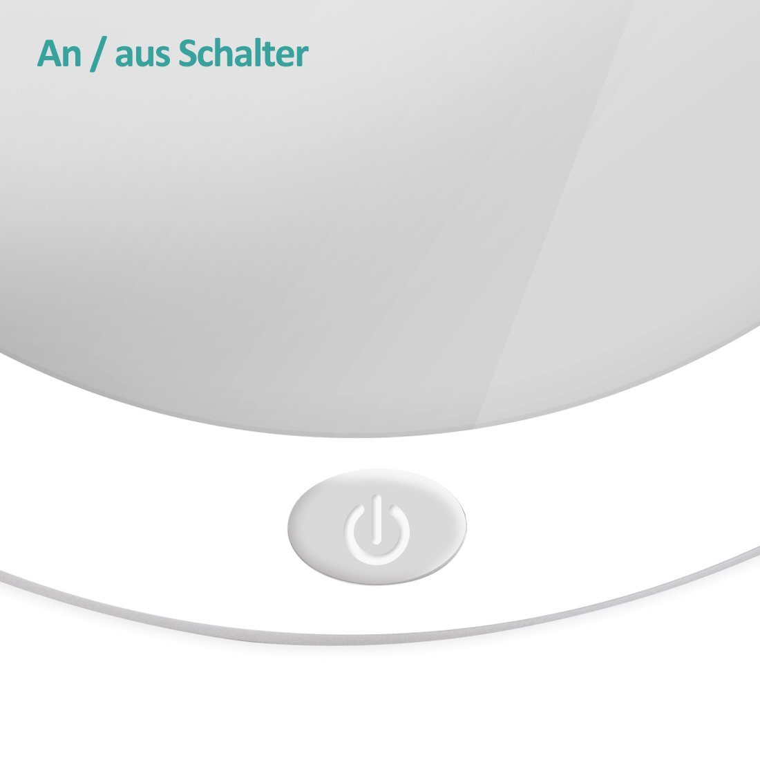 EMKE Kosmetikspiegel mit beleuchtung mit 5 fach Vergrößerungsspiegel, mit Saugnapf, Tragbarer Wandspiegel Batteriebetrieben, Weiß