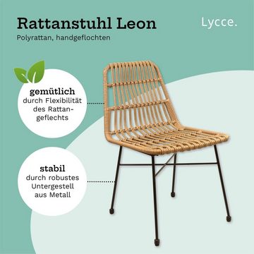 Lycce Rattanstuhl Stuhl Gartenstuhl LEON Loungemöbel Balkon Terrasse aus Polyrattan (1 St)