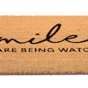Fußmatte Fußmatte Smile Kokos, relaxdays, Höhe: 15 mm
