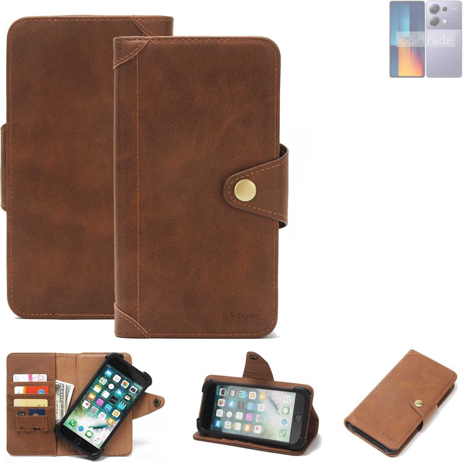 K-S-Trade Handyhülle für Xiaomi POCO M6 Pro, Handyhülle Schutz Hülle Walletcase Bookstyle Tasche Case