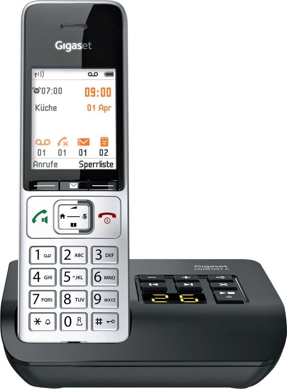 Gigaset COMFORT 500A Schnurloses DECT-Telefon (Mobilteile: 1), 5,6 cm (2,2  Zoll) TFT-Farbdisplay für optimale Lesbarkeit