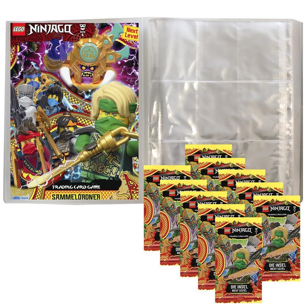 Blue Ocean Sammelkarte LEGO Ninjago 6 NEXT LEVEL Cards - 1 Leere Sammelmappe + 10 Booster