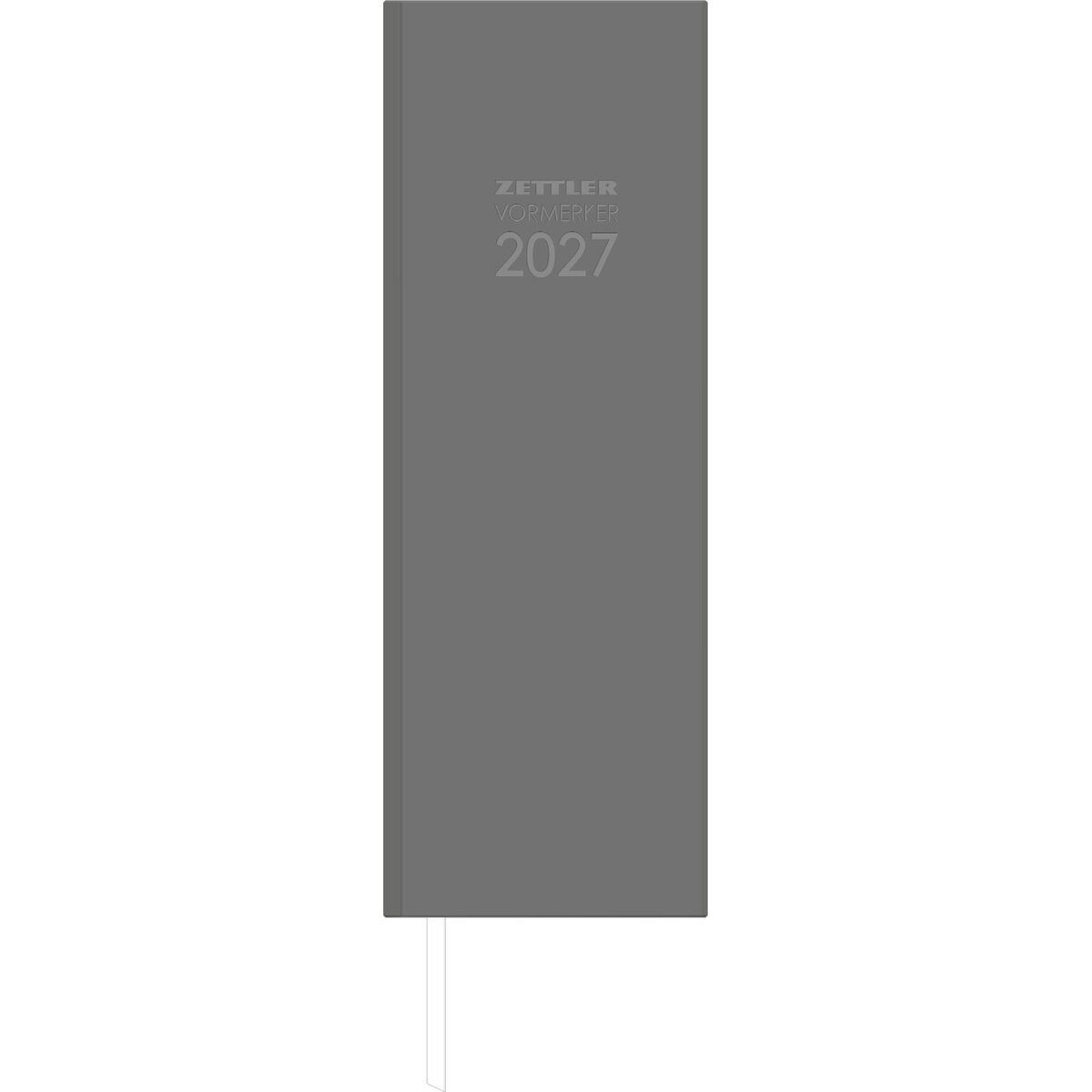 ZETTLER Buchkalender Tagevormerkbuch 808 10,4x29,6cm 1 Tag/1 Seite anthrazit 2027