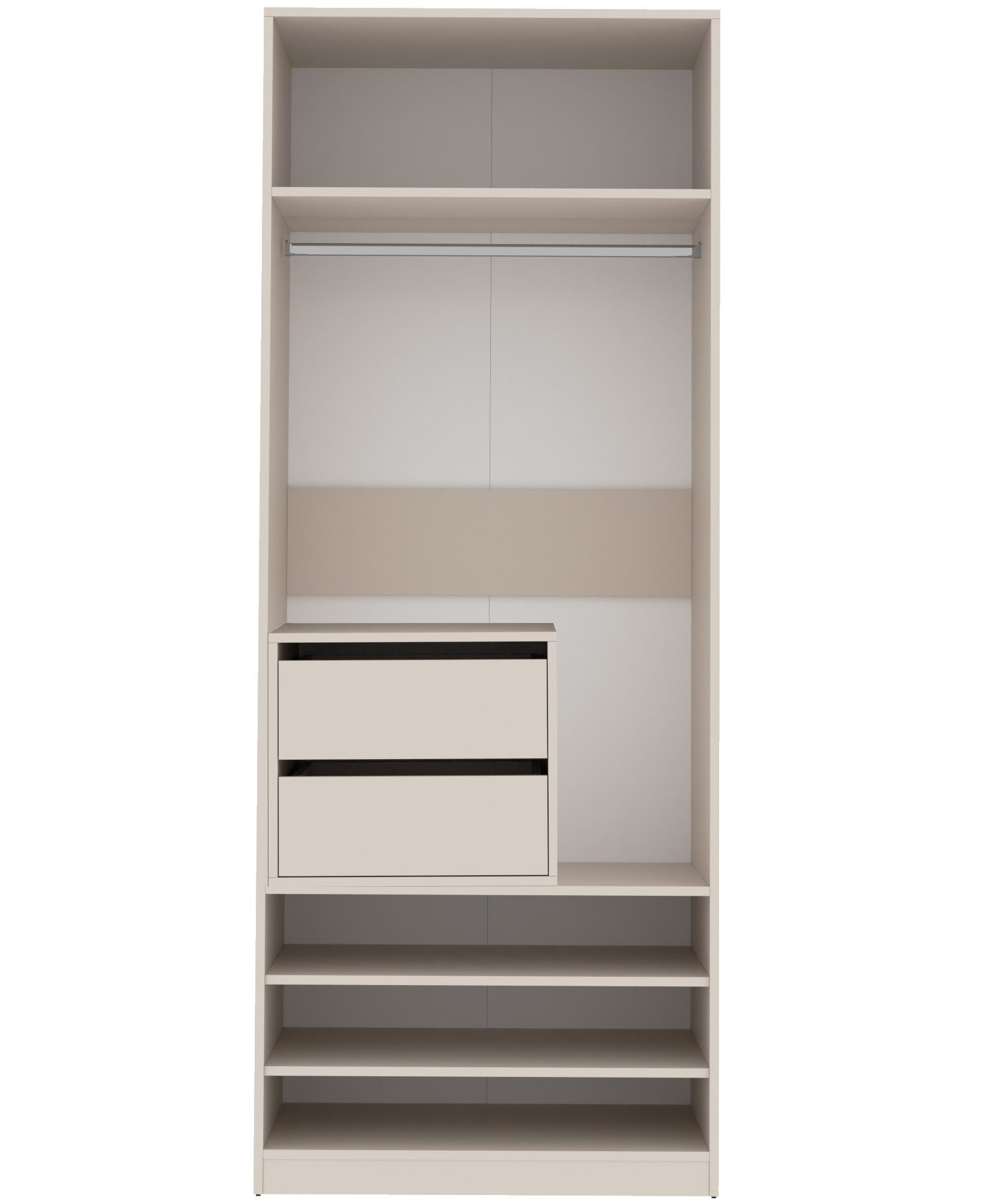 Marmex Möbel Mehrzweckschrank-Set TRES moderne offene Kleiderschränke mit Kleiderstangen Ankleidezimmer, (2-St), Container mit Schubladen, ohne Schranktüren