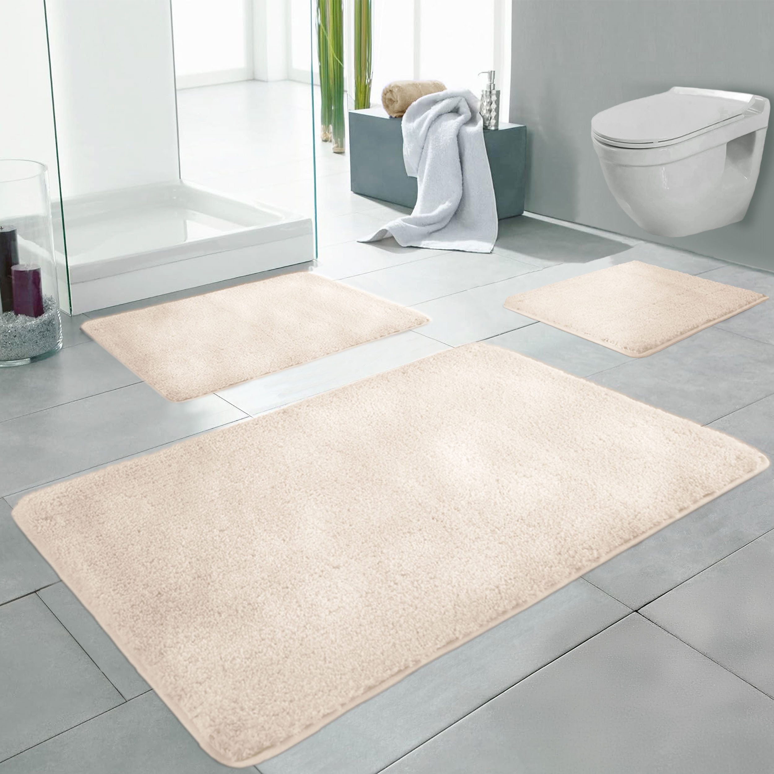 LindenBerg Badematte Badvorleger mit Mikrofaser - Badezimmer Teppich, Höhe günstig online kaufen
