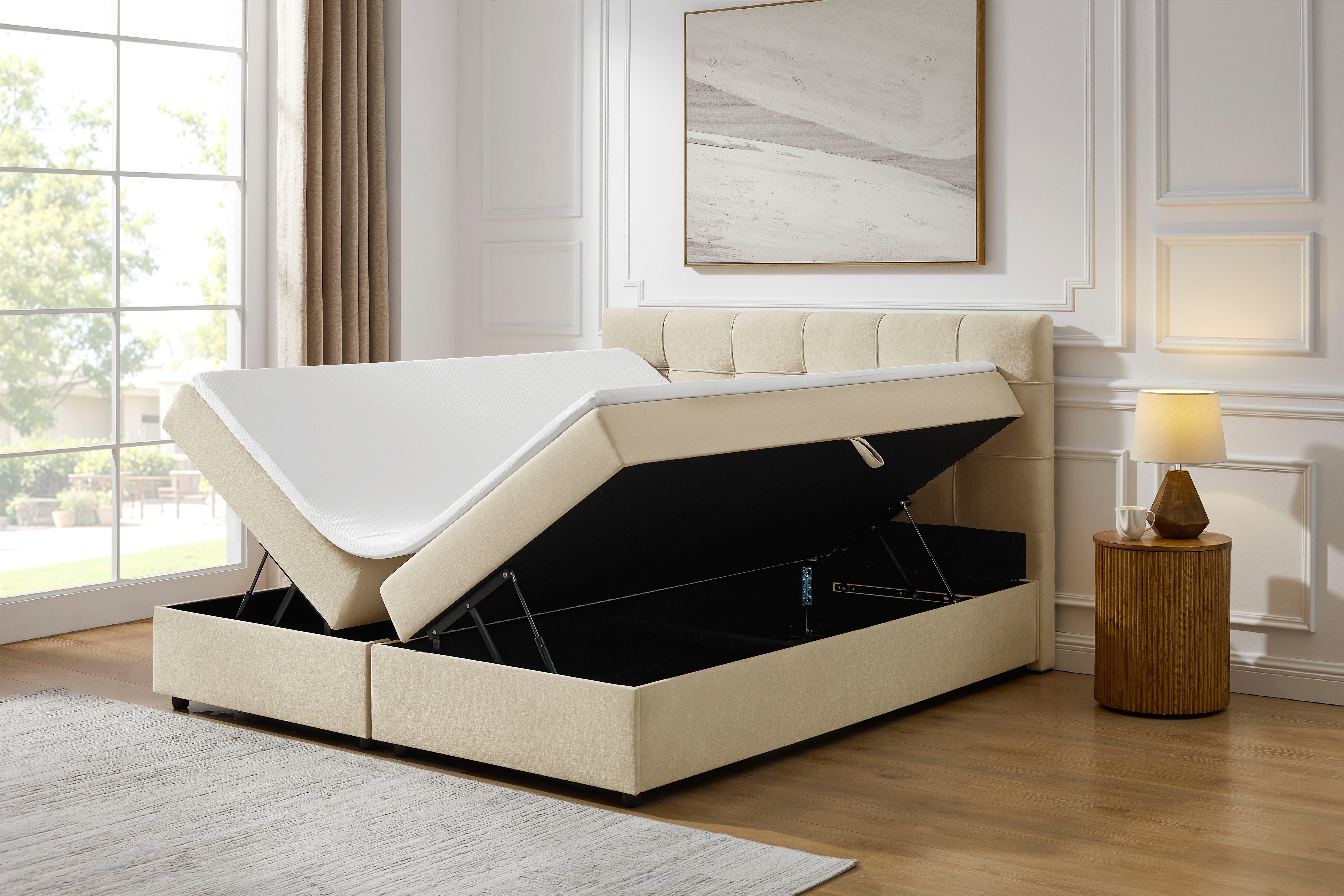 OTTO home Boxbett Tommes inkl. Bettkasten und Topper, Liegefläche 180x200cm, erhältlich in der Größe 180x200 cm, inkl. Aufbauvideo