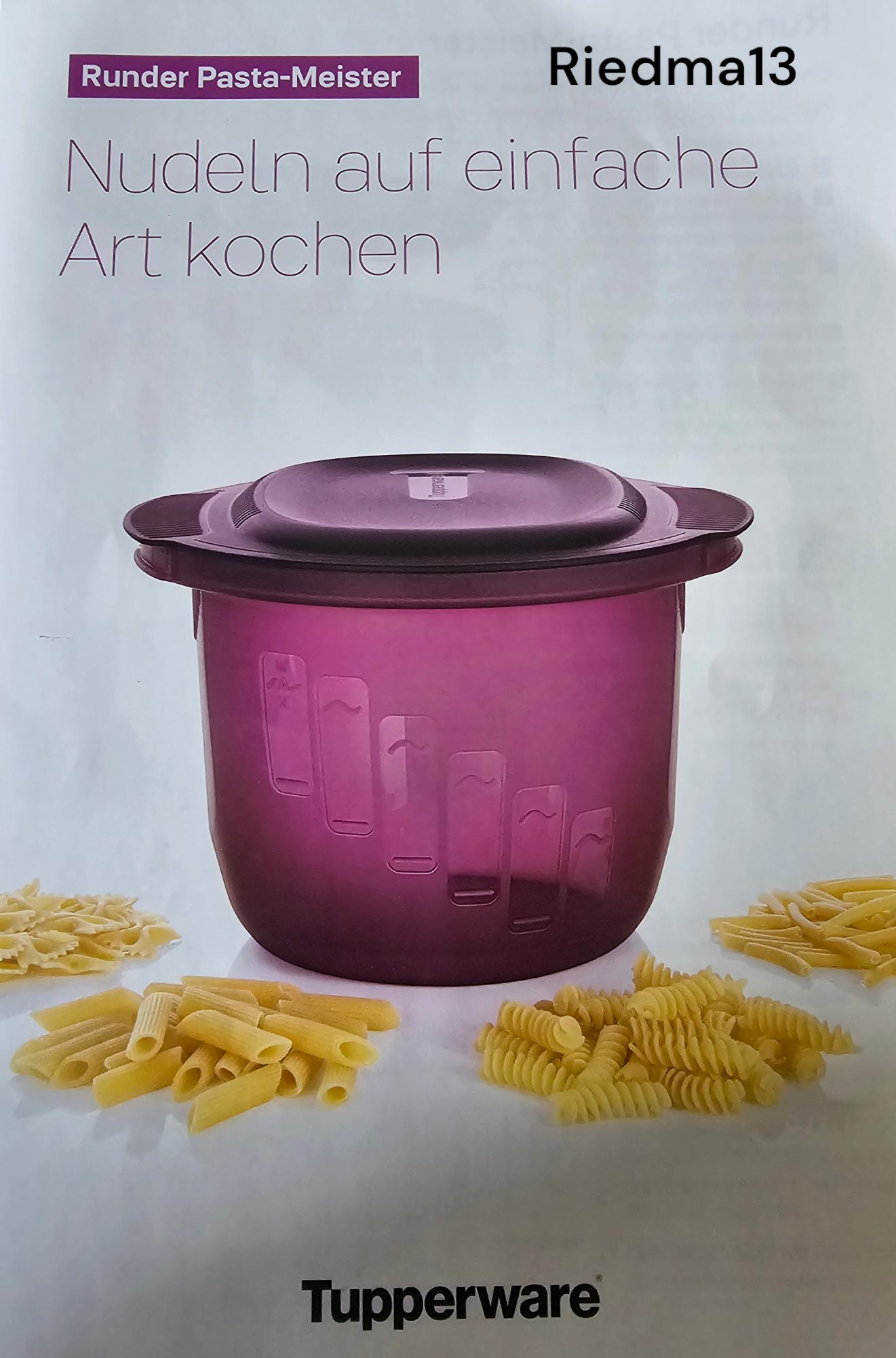 TUPPERWARE Mikrowellenteller TUPPERWARE Mikrowelle Pasta-Meister 3,0 L Lila rund