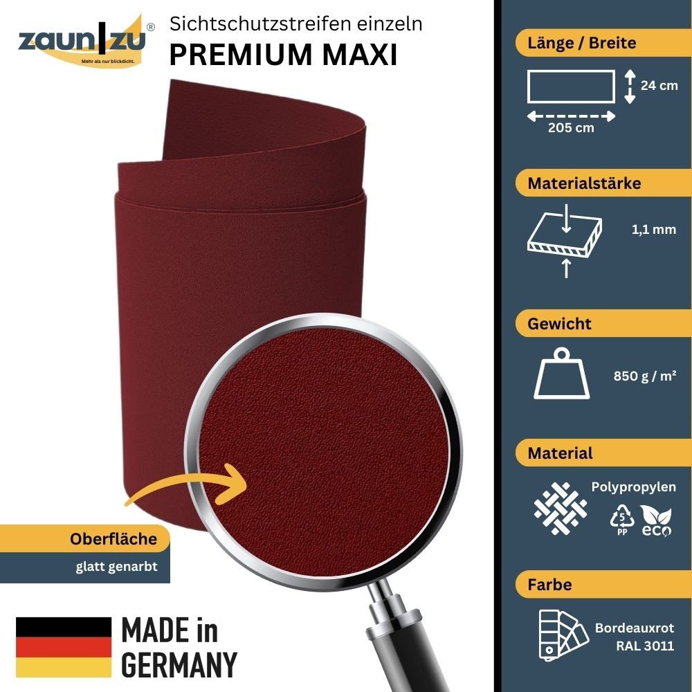 zaunzu Sichtschutzstreifen Premium Maxi für Doppelstabmatten günstig online kaufen