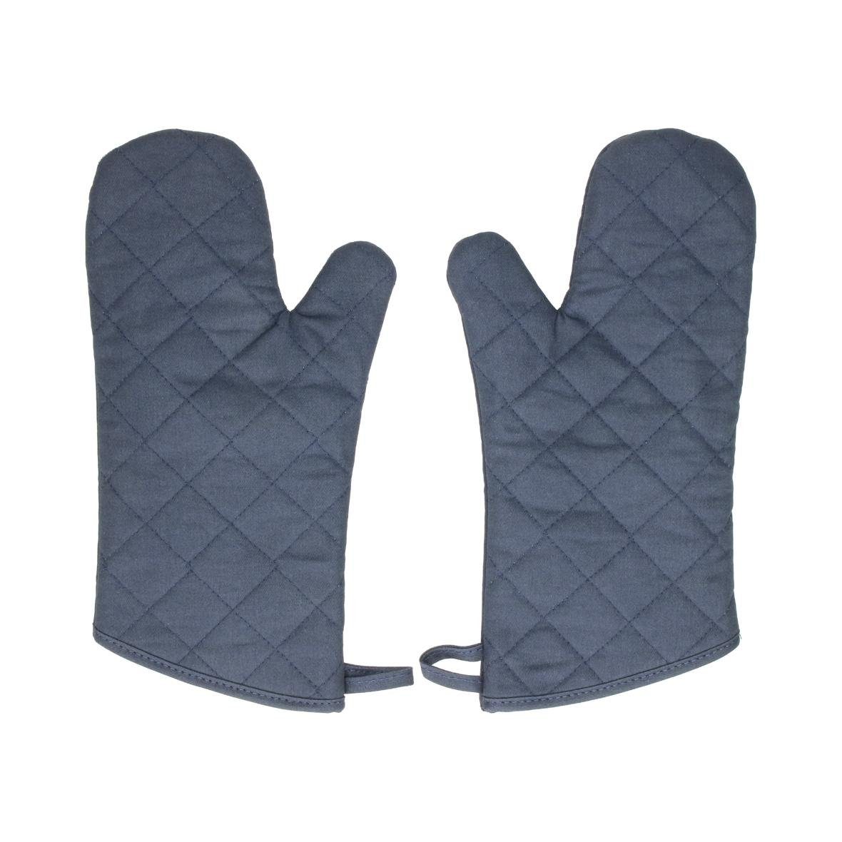 Topflappen Ofenhandschuh "Heat resistant" blau/grau