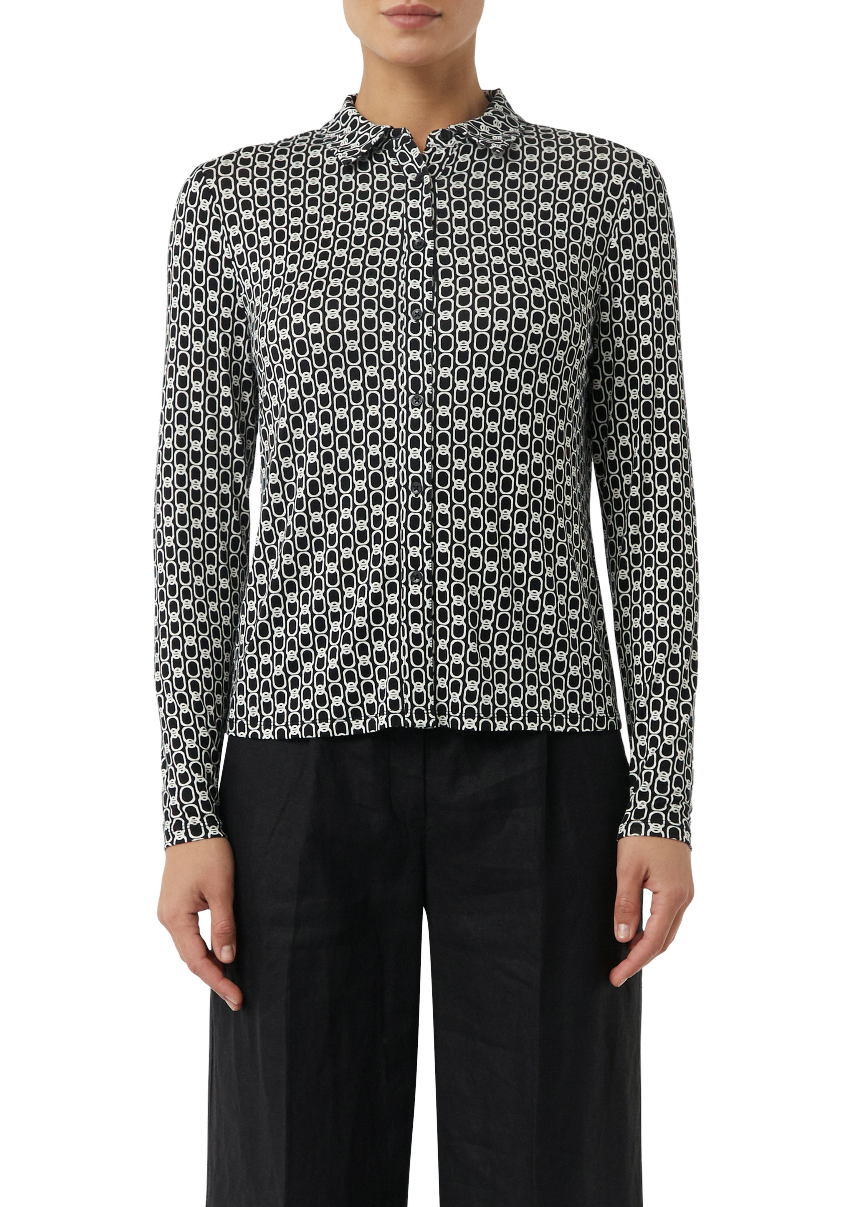 comma Hemdbluse mit All-Over Print günstig online kaufen