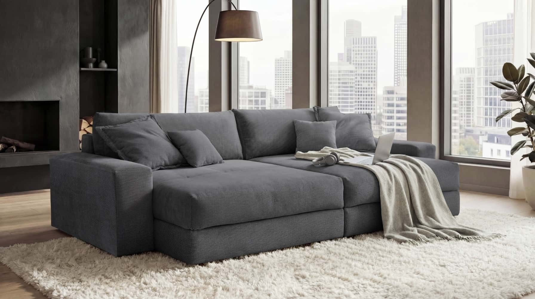 ED EXCITING DESIGN Ecksofa, Lose Rückenkissen