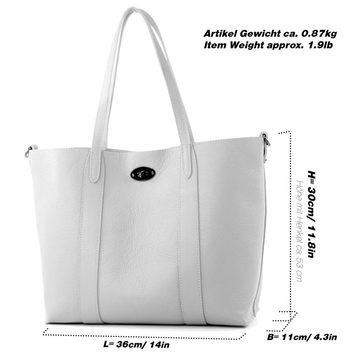 modamoda de Schultertasche T187, Echtleder Handmade in Italy