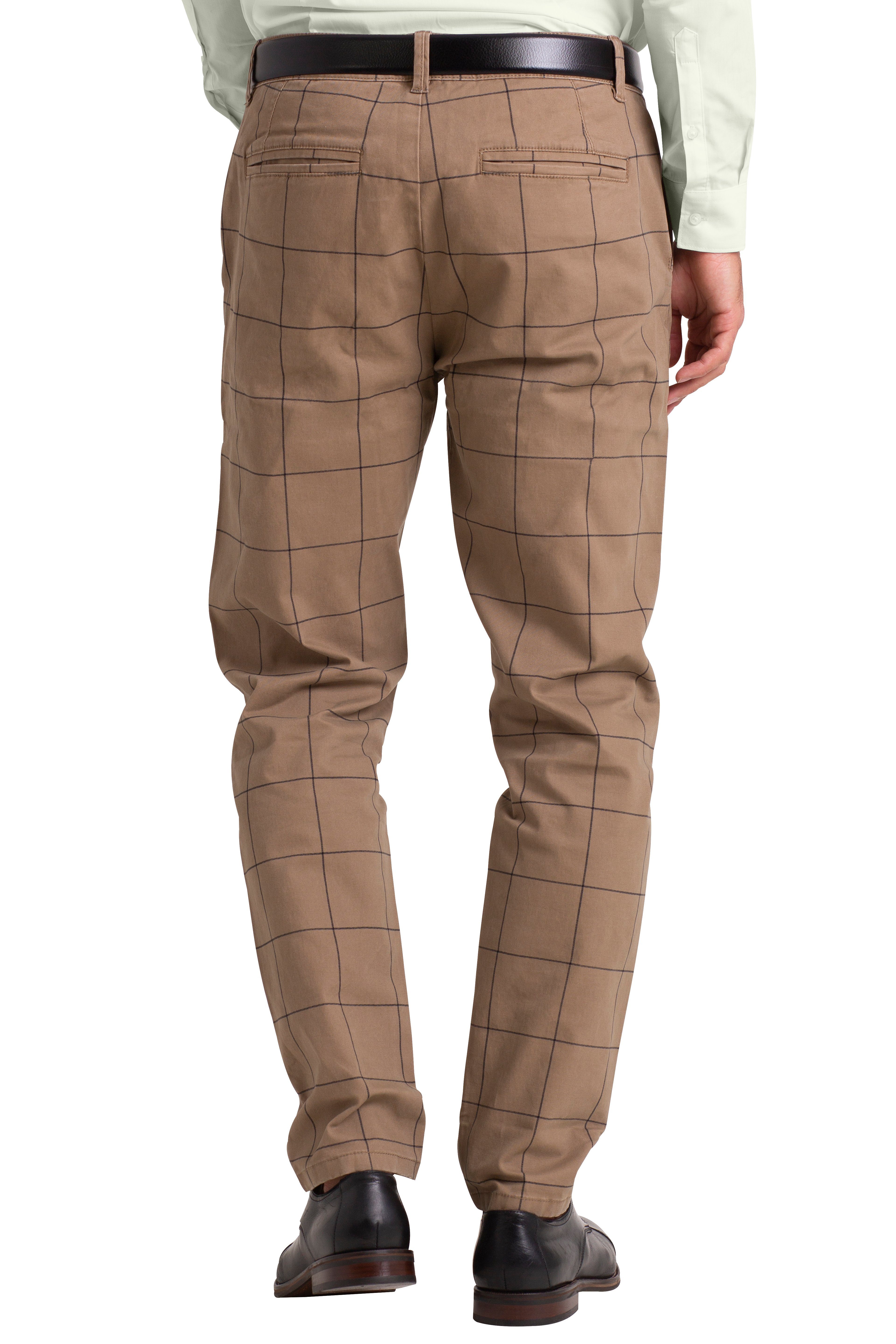 BlauerHafen Chinohose Herren Formaler Check Hose Slim-Fit Vintage Office Business Full Pants All sizes available 30''-38''