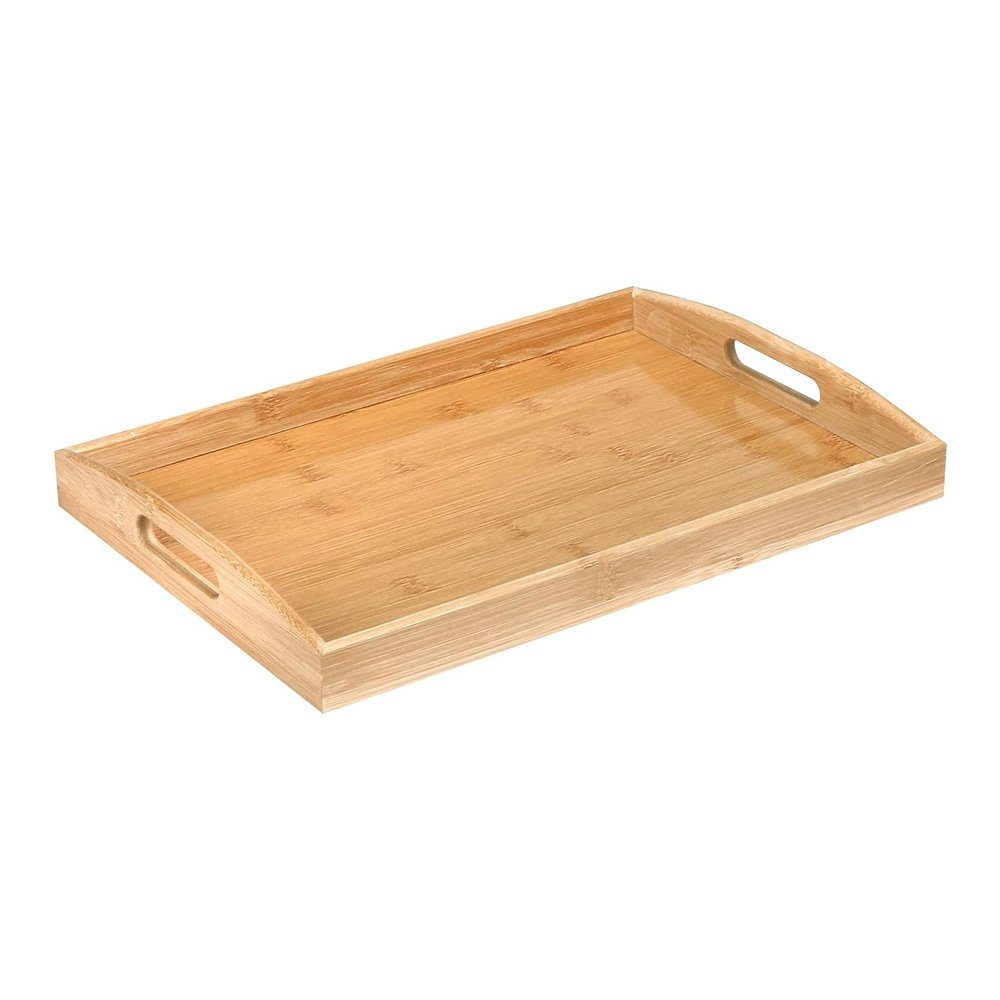 Tian Dee Tablett Bambustablett Serviertablett Holztablett, Küchentablett, mit Griff