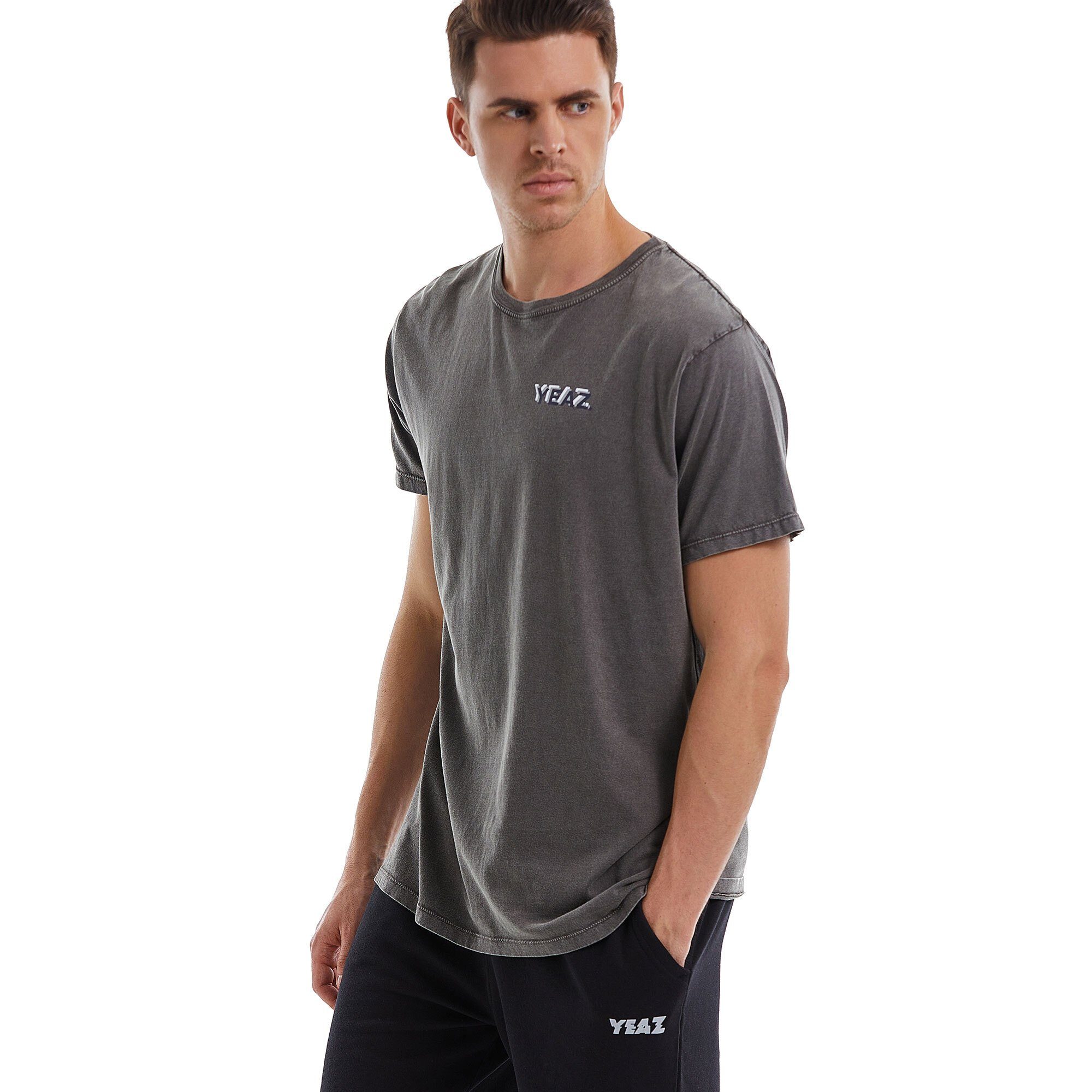YEAZ T-Shirt CHAWLAY T-Shirt T-Shirt im Vintage Look aus hochwertigem veganem Material-Mix