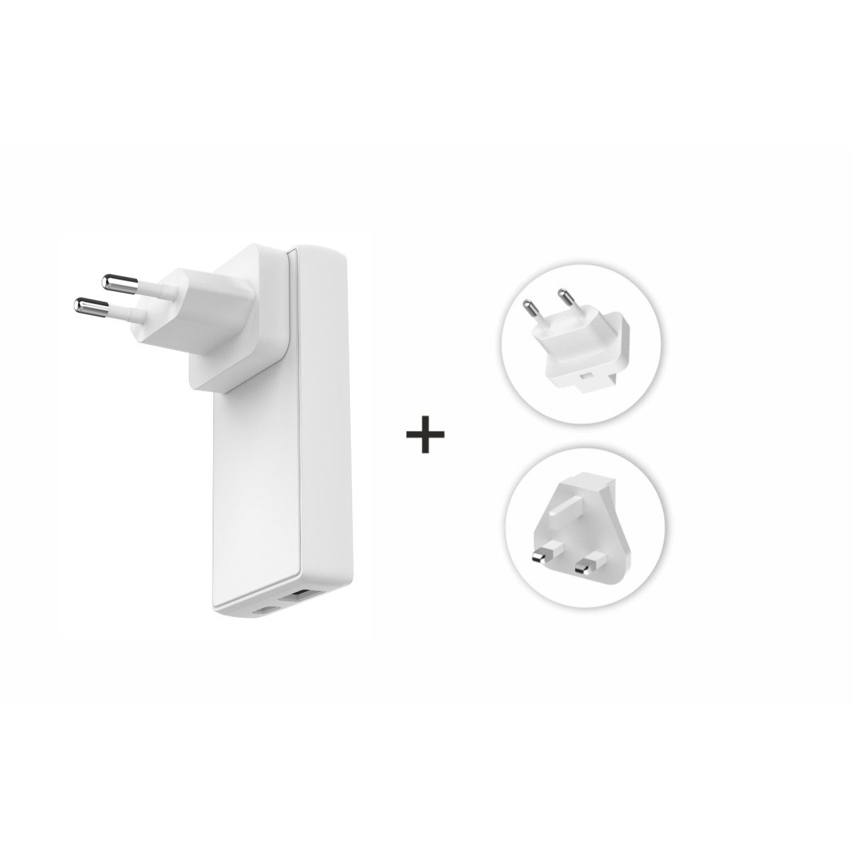 SWISSTEN TRAVEL CHARGER USB-Ladegerät (1500 mA, Einzelgerät, 45W GaN Ladegerät mit weltweiten Wechselsteckern)