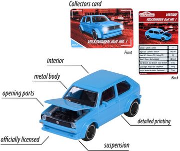 majORETTE Spielzeug-Auto Spielzeugauto Vintage VW Golf MK1 blau 212052010Q12