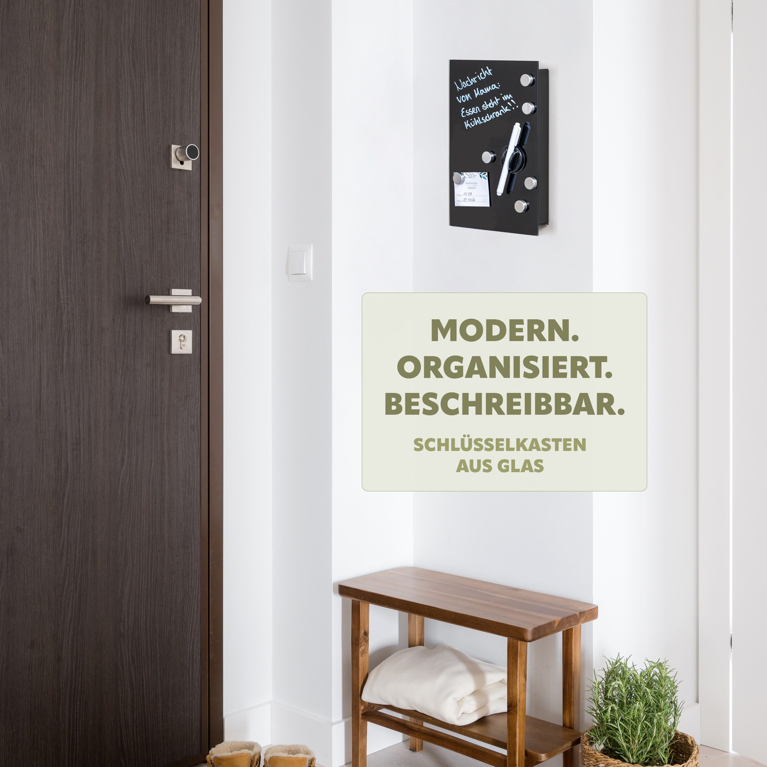 bremermann Schlüsselkasten mit schwarzer beschreibbarer Glasfront günstig online kaufen