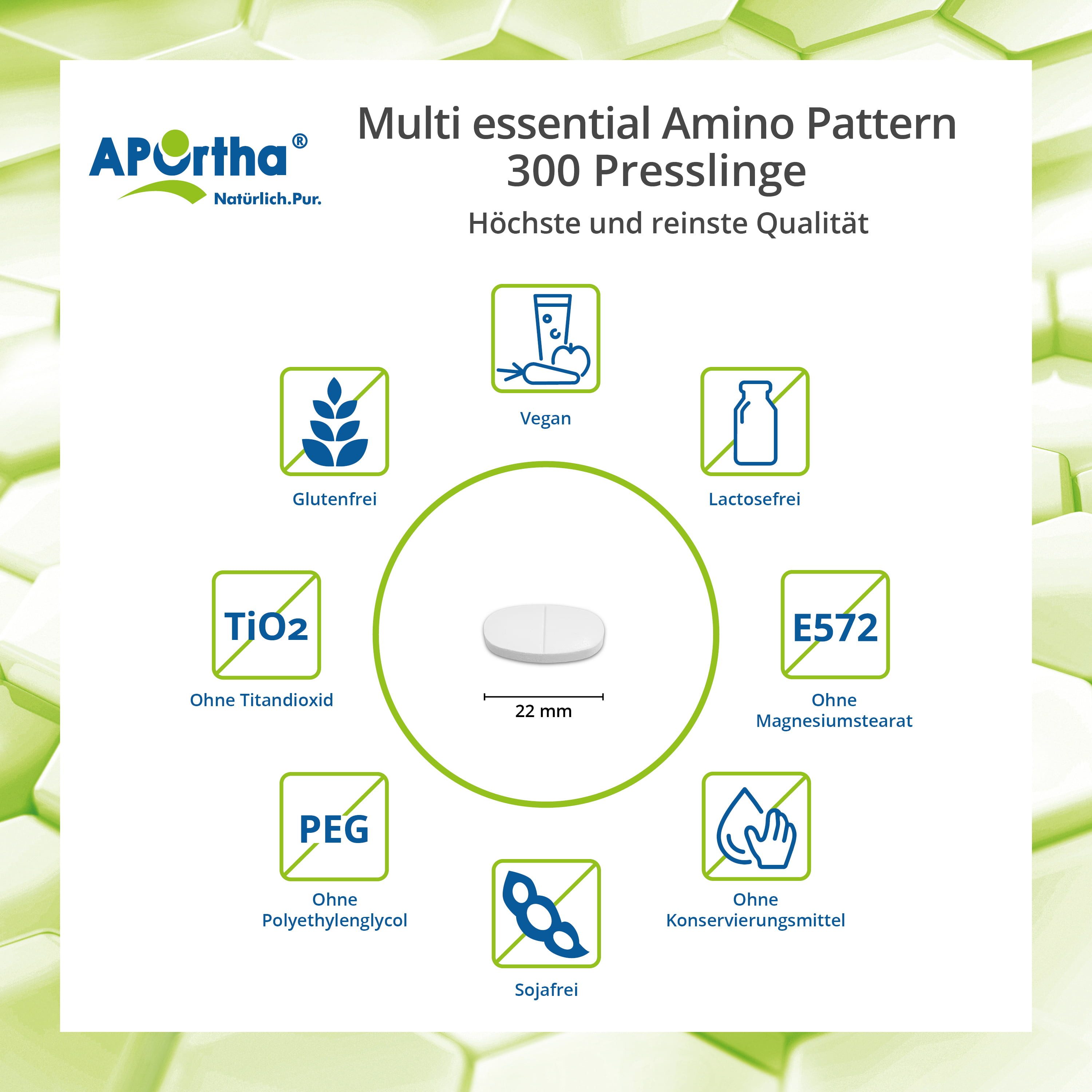 APOrtha APOrtha® Multi essential Amino Pattern - 300 vegane Presslinge Tabletten, 334 g