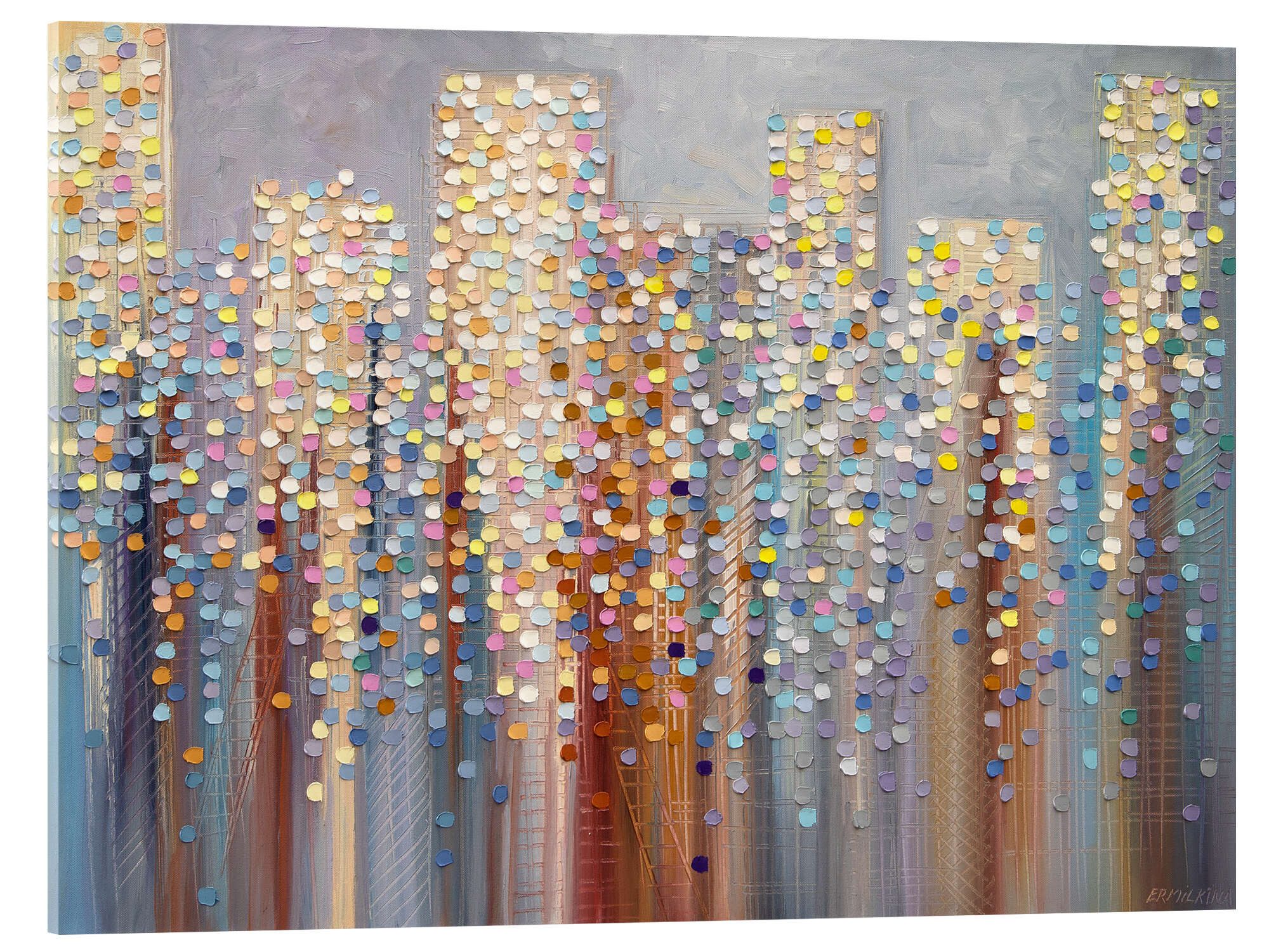 Posterlounge Wandbild Abendleuchten über der Stadt, Ekaterina Ermilkina, erhältlich als Poster, Leinwandbild, Wandsticker oder Acrylglasbild
