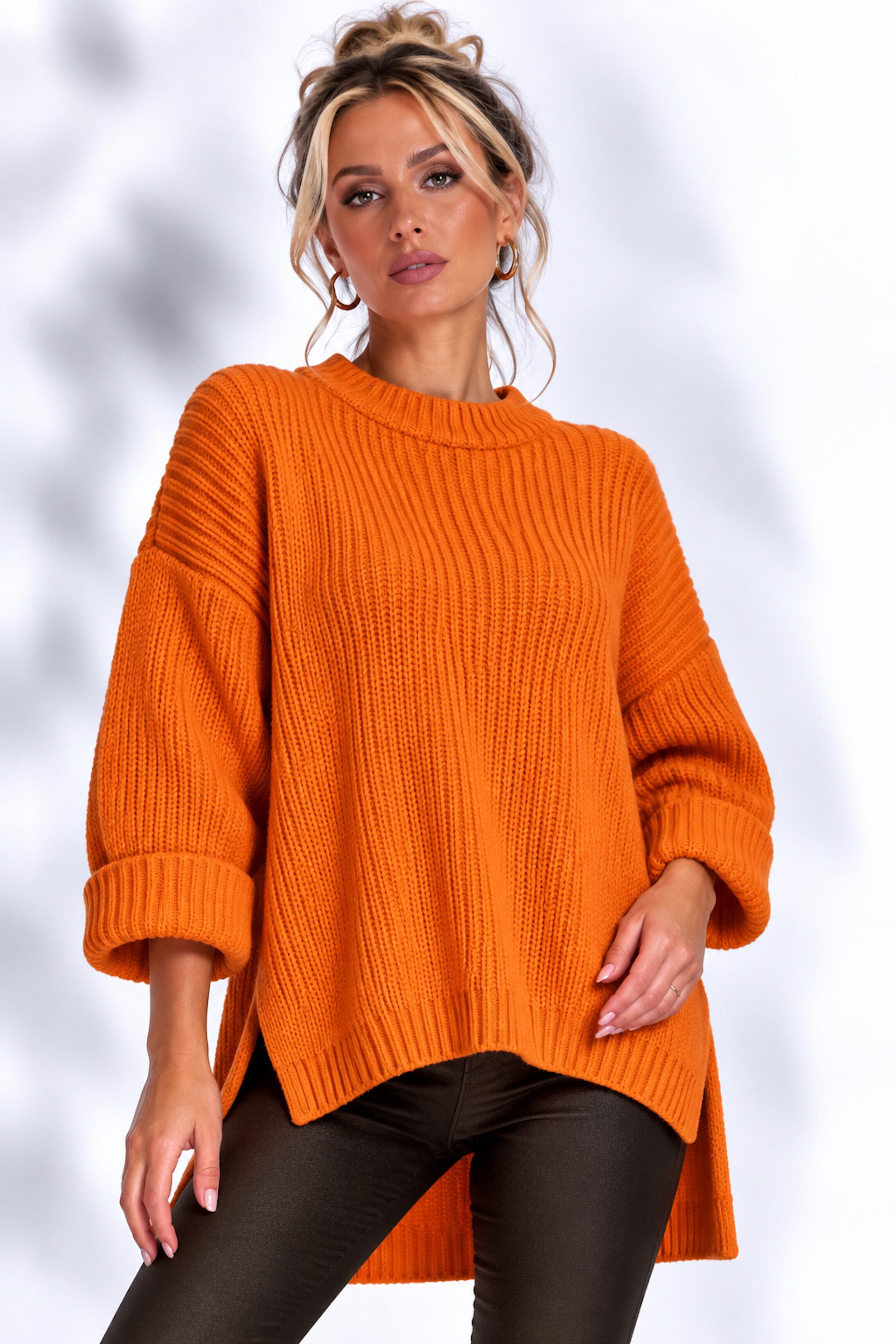 Worldclassca Longpullover WORLDCLASSCA Damen Oversize Strickpulllover Lang Pulli Neue Kollektion - Stilvolle und gemütliche Strickmode für Damen