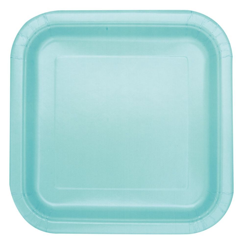 Hängedekoration Pappteller Uni Quadratisch, Ø18cm/16Stk. - Minze