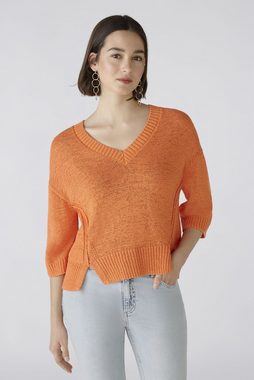 Oui V-Ausschnitt-Pullover Pullover Baumwollmischung