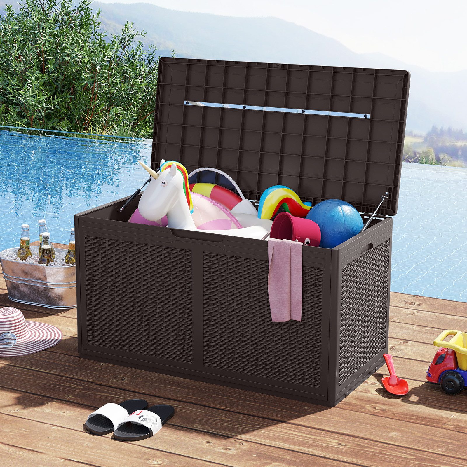 COSTWAY Auflagenbox Gartenbox 380L (1 St), günstig online kaufen